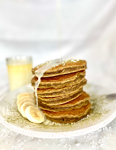 Gluten-Free Banana Matcha Pancakes Recipe