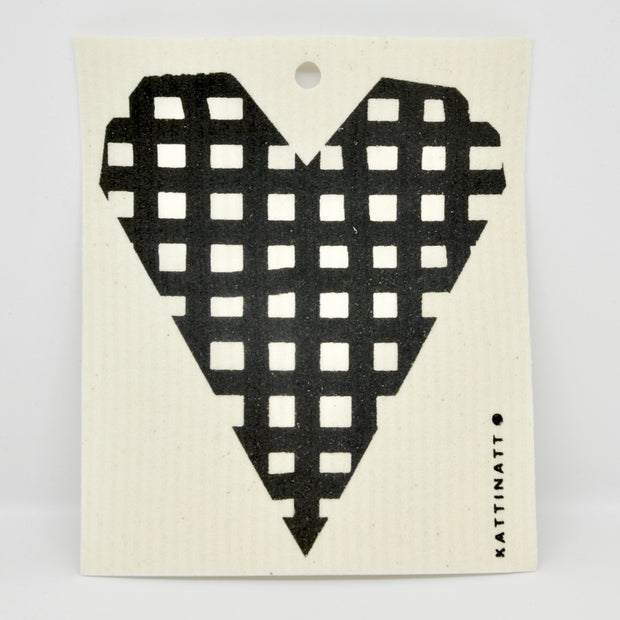 Hearts Checkered Dishcloth